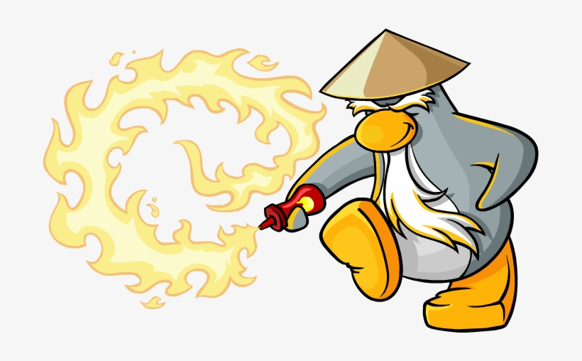 Sensei With Hot Sauce Fire - Hot Sauce Club Penguin, transparent png download