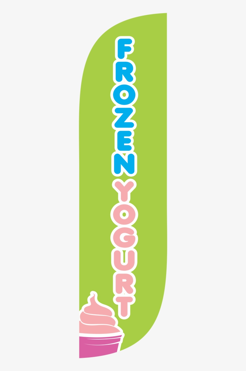 5ft Frozen Yogurt Feather Flag Green - Frozen Yogurt Feather Flag, transparent png download