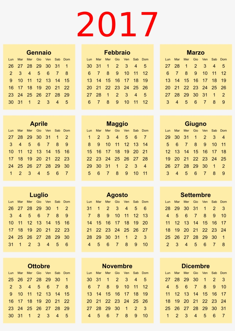 Big Image - Calendario 2017 En Png, transparent png download