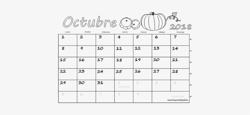 Calendario De Octubre 2018, transparent png download