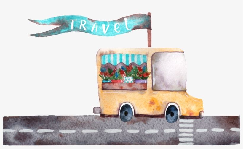 Pintado A Mano De La Flor Car Png Transparente - Car, transparent png download