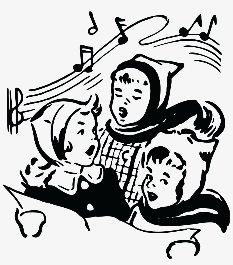 Free Clipart Of A Group Of Christmas Carolers - Christmas Carolers Clipart, transparent png download