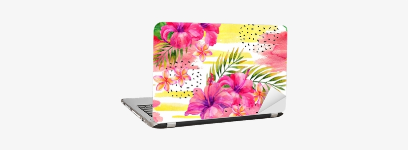 Hand Painted Watercolor Tropical Leaves And Flowers - Watercolor Painting, transparent png download