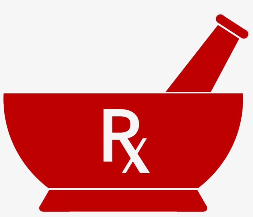 Red Mortar And Pestle Rx - Mortar And Pestle Rx Symbol PNG Image