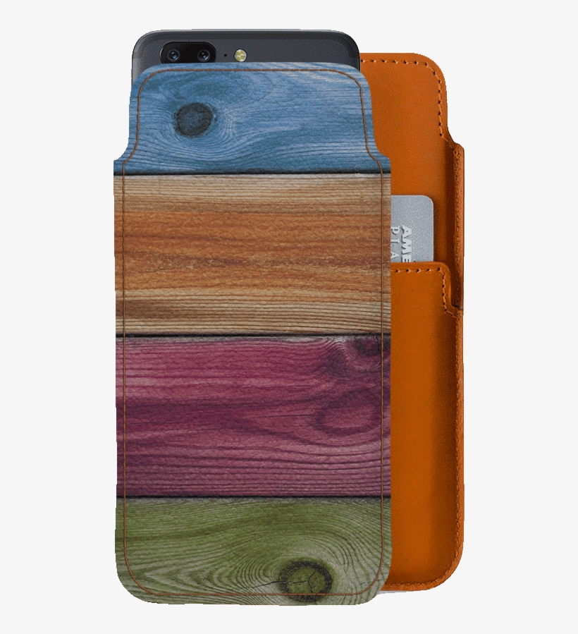 Dailyobjects Wooden Rainbow Real Leather Wallet Case - Leather, transparent png download