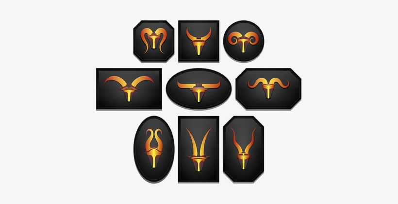 Stylised, Horns, Frames, Black - Boxed Animal Horns Mugs, transparent png download