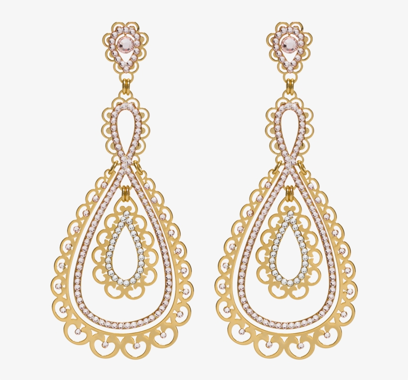 Shiyaya Earring Stud Teardrops Gold, Gold Quartz - Earring, transparent png download