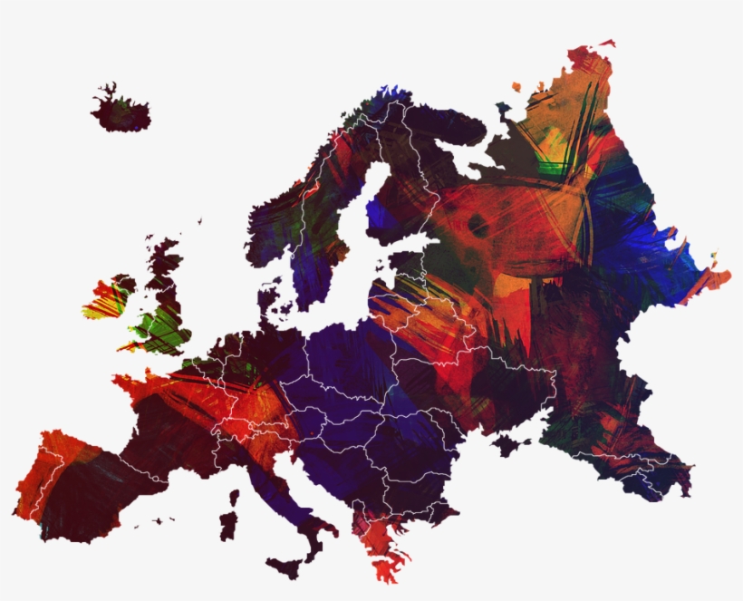 Europe Continent World Colorful Color Pain - Europe Map Vector Png, transparent png download