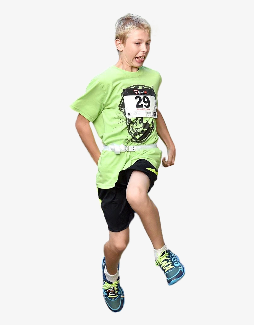 Kid Running From Zombies [378 × 994] - Board Short, transparent png download