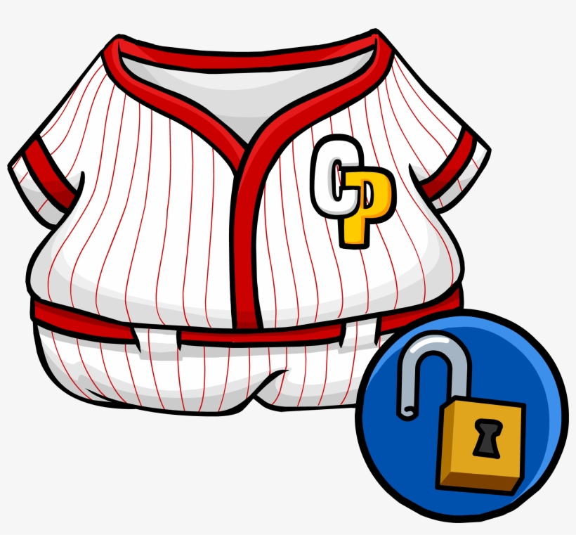Red Baseball Uniform Unlockable Icon - Club Penguin, transparent png download