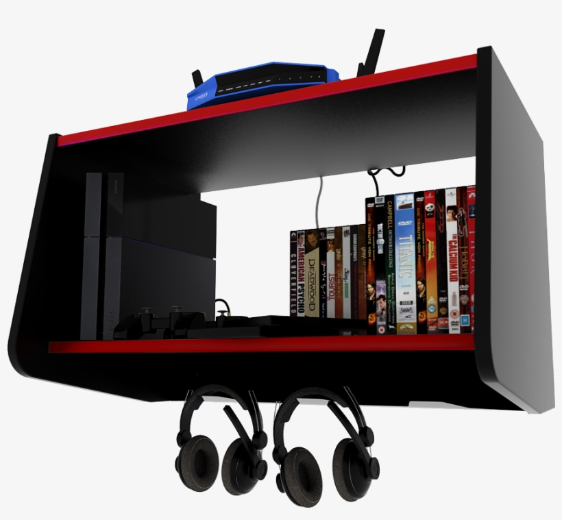The Eboxxx Gaming Shelf From Our Series With The Hooks - Shelf, transparent png download