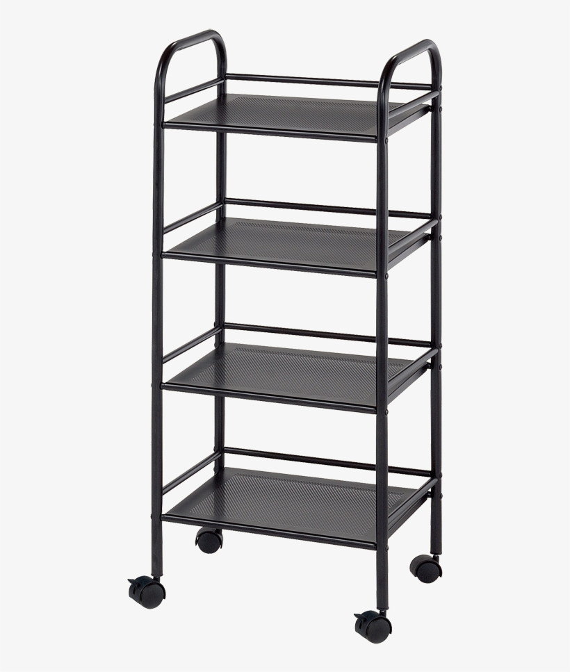Blue Hills Studio Storage Cart, 4 Shelves, Black - Blue Hills Studio Sh4bk 4-shelf Storage Cart - Black, transparent png download
