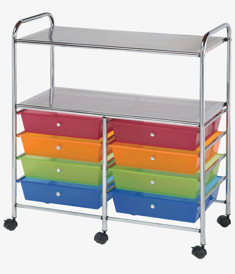 Blue Hills Studio Storage Cart, 8 Drawers And 2 Shelves, - Scrapbooking Storage Carts, transparent png download