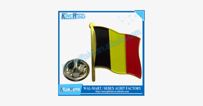 Gold Metal Belgium Country Flag Lapel Pin - Badge, transparent png download