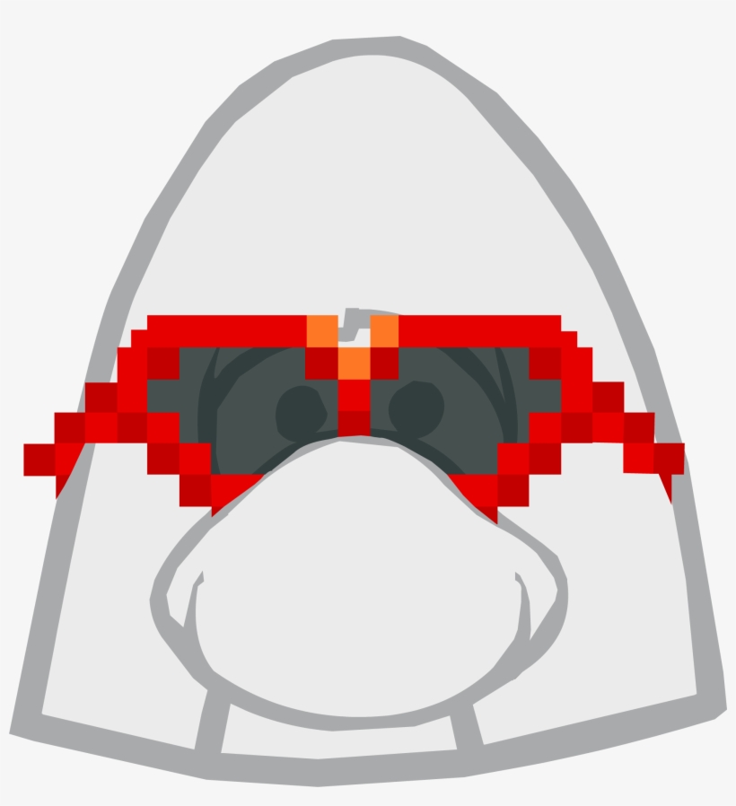 Red Pixel Glasses Icon - Club Penguin The Flip, transparent png download