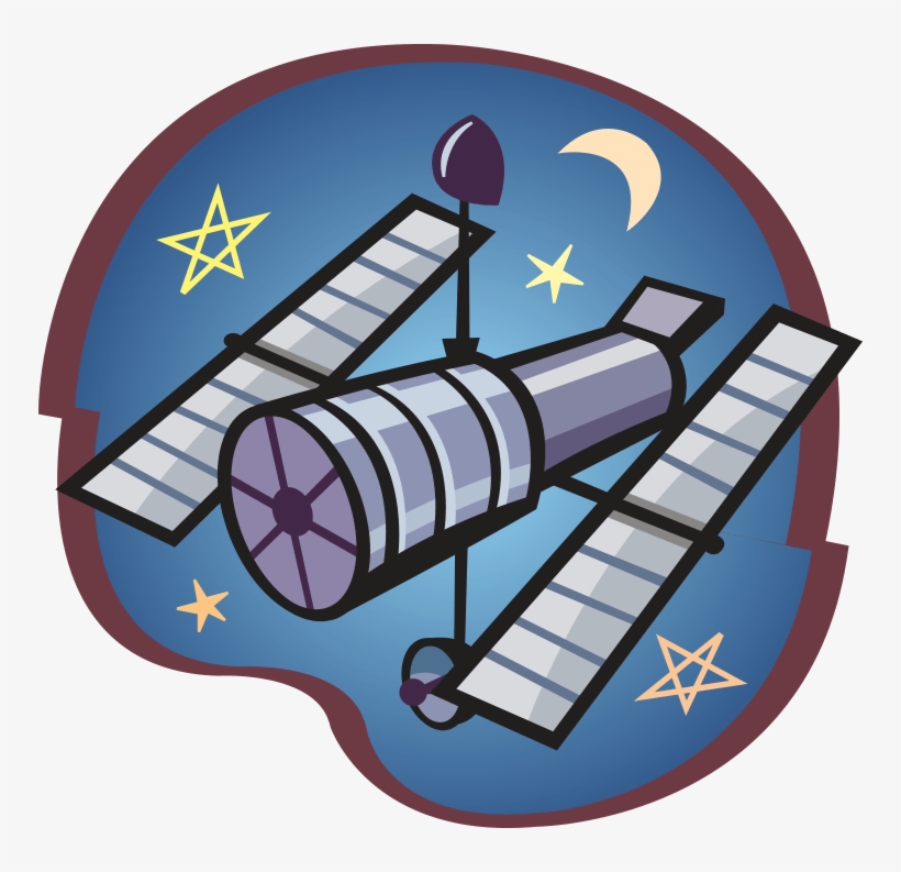Cartoon Illustration Of Large Space Telescope Surrounded - Science, transparent png download