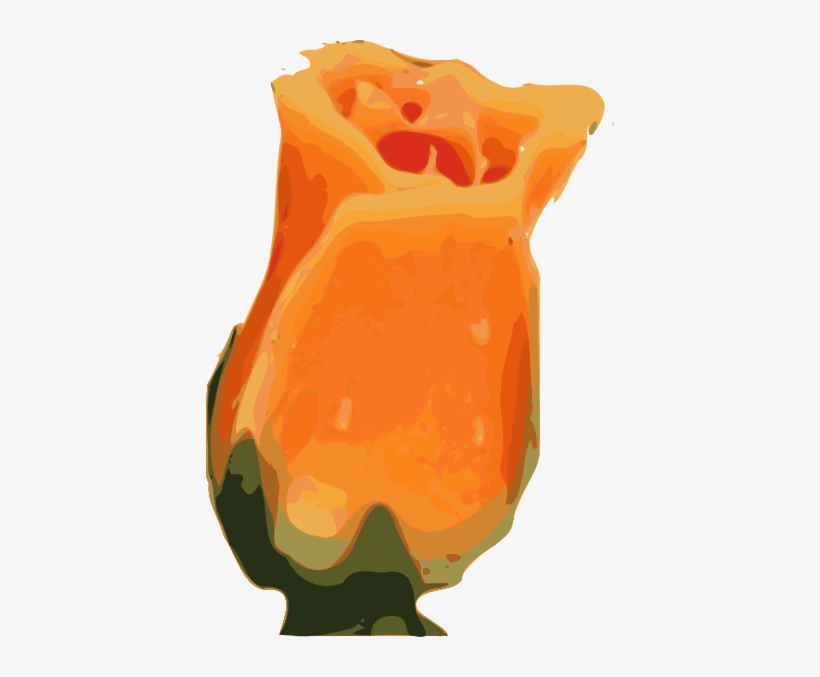Free Vector Closed Flower Clip Art - Orange Rose Bud Clipart, transparent png download