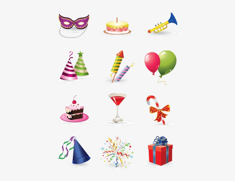 Party Icon Png - Birthday Set Picture Ornament, transparent png download
