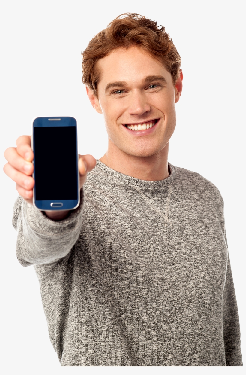 Mobile With Men Png, transparent png download
