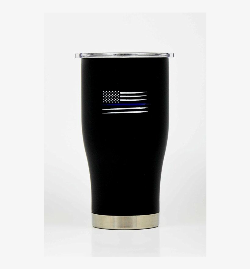 Thin Blue Line Stainless Steel Tumbler - Leather, transparent png download