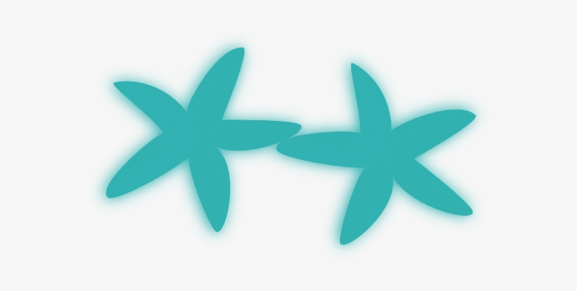 Aqua Starfish Duo Clip Art - Clip Art, transparent png download