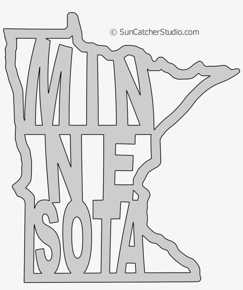 Minnesota Map Shape Text, Outline Scalable Vector Graphic - Scalable Vector Graphics, transparent png download