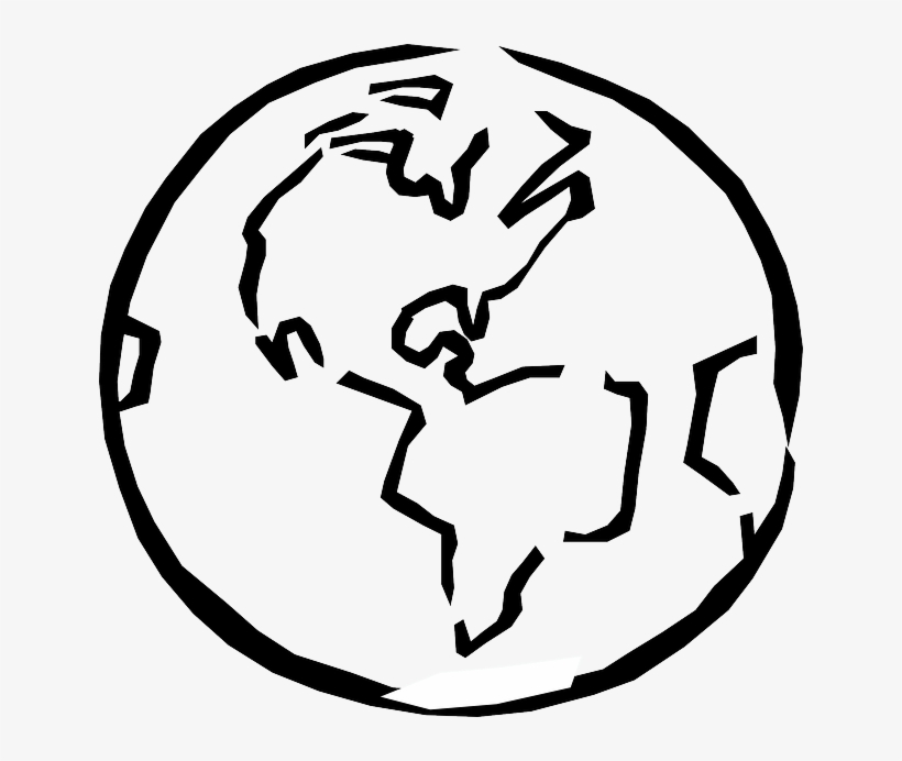 Black, Outline, Globe, World, Planet, Earth, Sketch - Boarding Pass To Germany, transparent png download