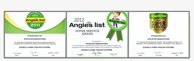 Appleton Renovations Has Been Awarded By Angie's List - Angie's List, transparent png download