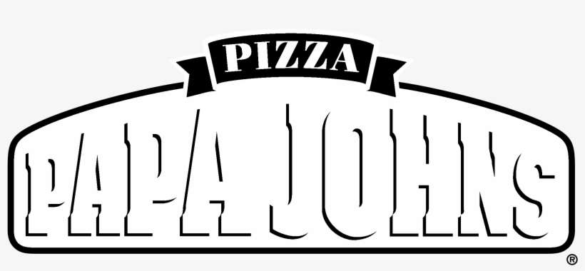 Papa John's Pizza Logo Black And White - Papa Johns Logo White, transparent png download