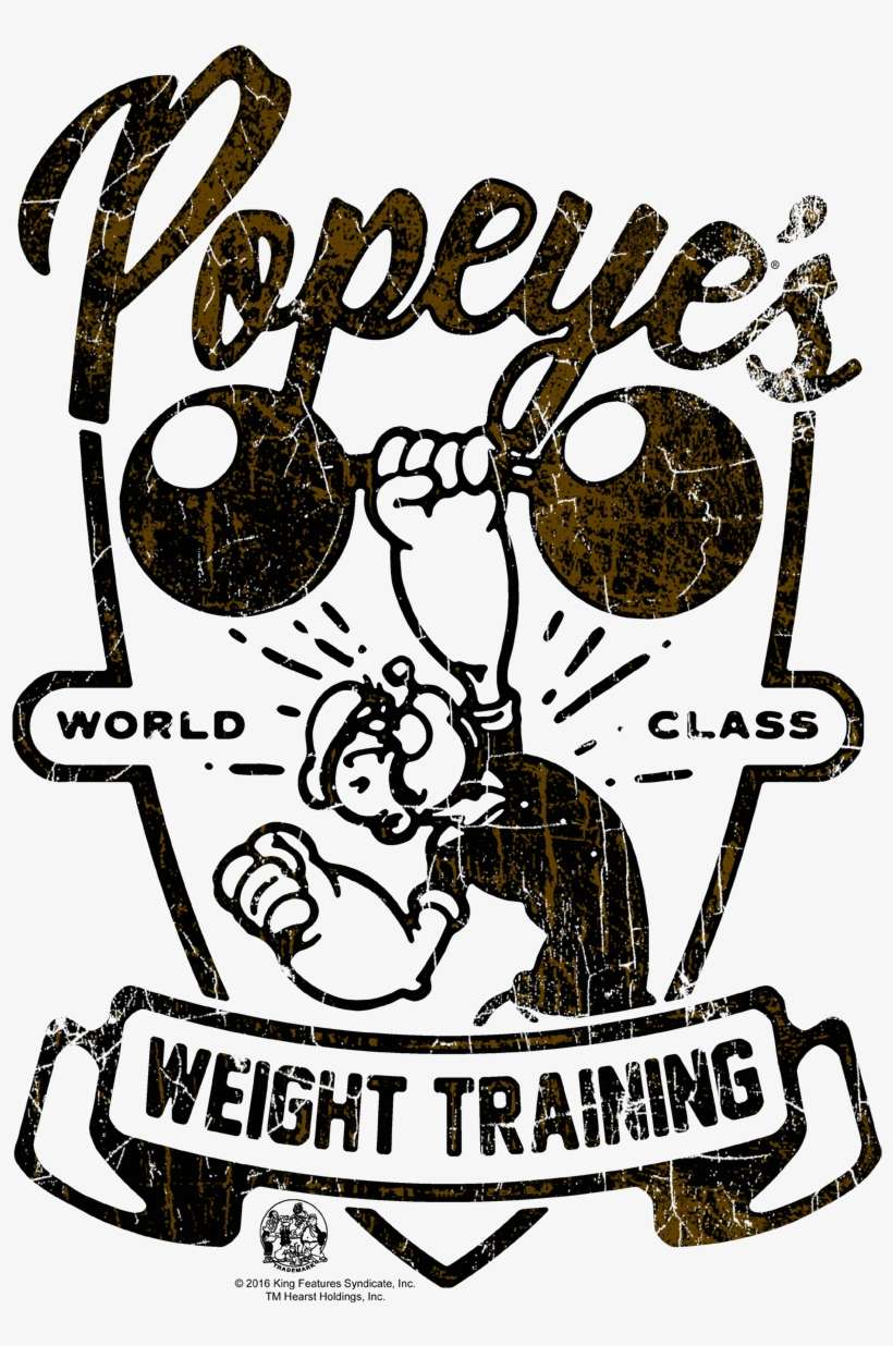 Popeye Weight Training Kid's T-shirt - Mens Short Sleeve, transparent png download