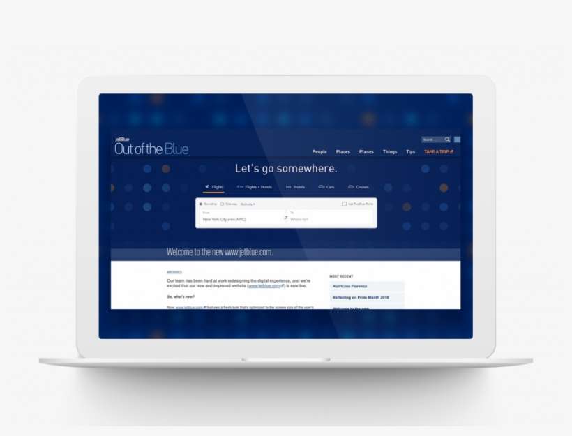 Jetblue Blog Shown In A Macbook Pro Mockup Wordpress - Blog, transparent png download