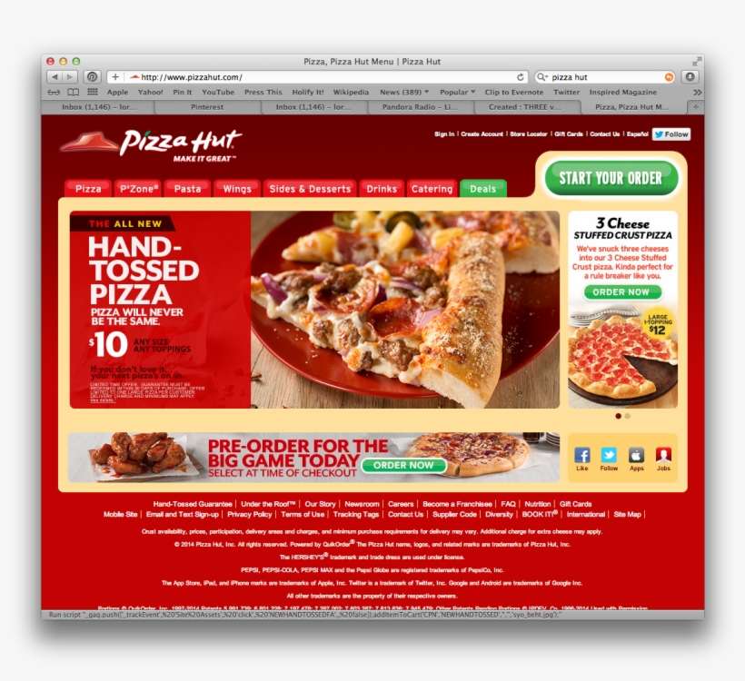Screen Shot 2014 02 02 At - Pizza Hut, transparent png download