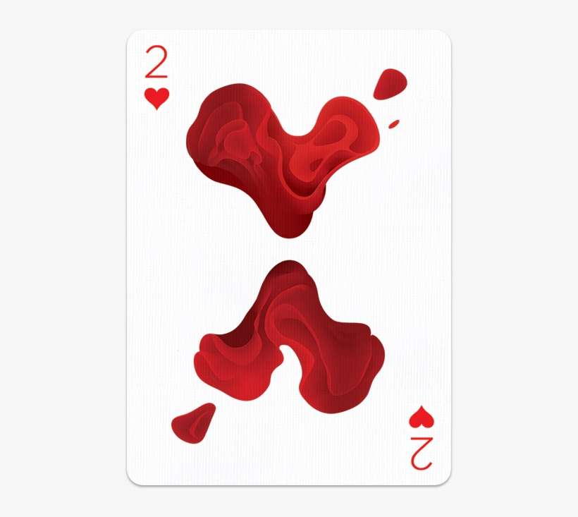 2 Of Hearts By Maria Gronlund - Artists Playing Card Designs, transparent png download