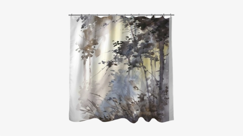 Watercolor Hand Painted Abstract Landscape, Deep Forest, - Watercolor Painting, transparent png download