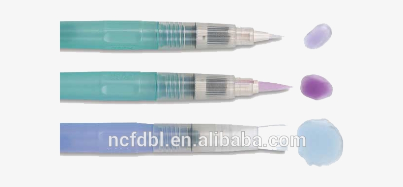 Round & Flat Synthetic Nylon Watercolor Brush Set Colorful - Paintbrush, transparent png download