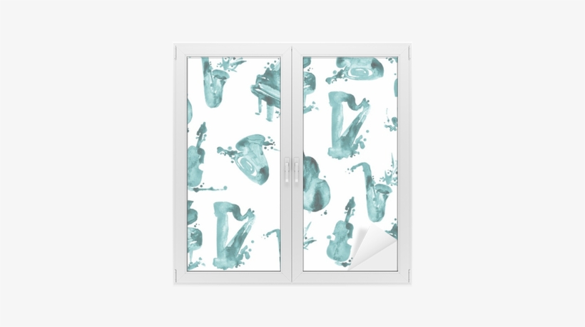 Decorative Watercolor Splash Music Seamless Pattern - Musica Violeta, transparent png download