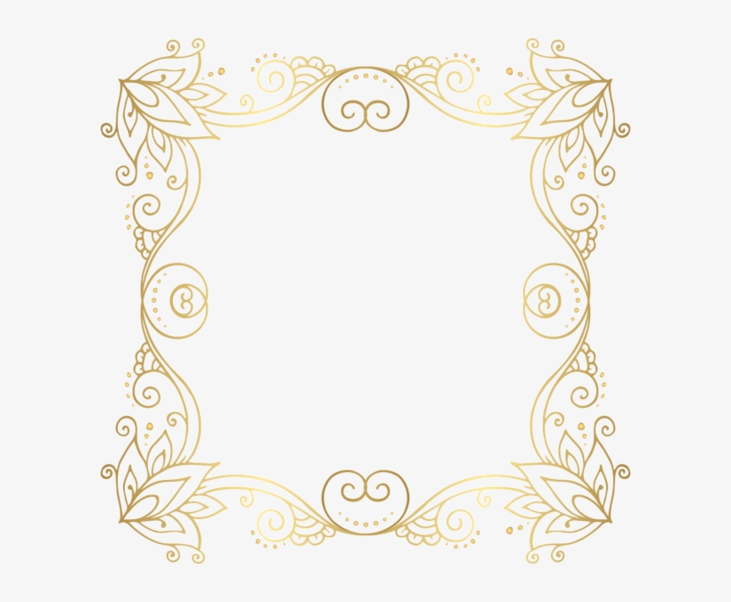 Graphic Royalty Free Download Gold Frame Png Clip Art - Curly Borders Gold Png, transparent png download