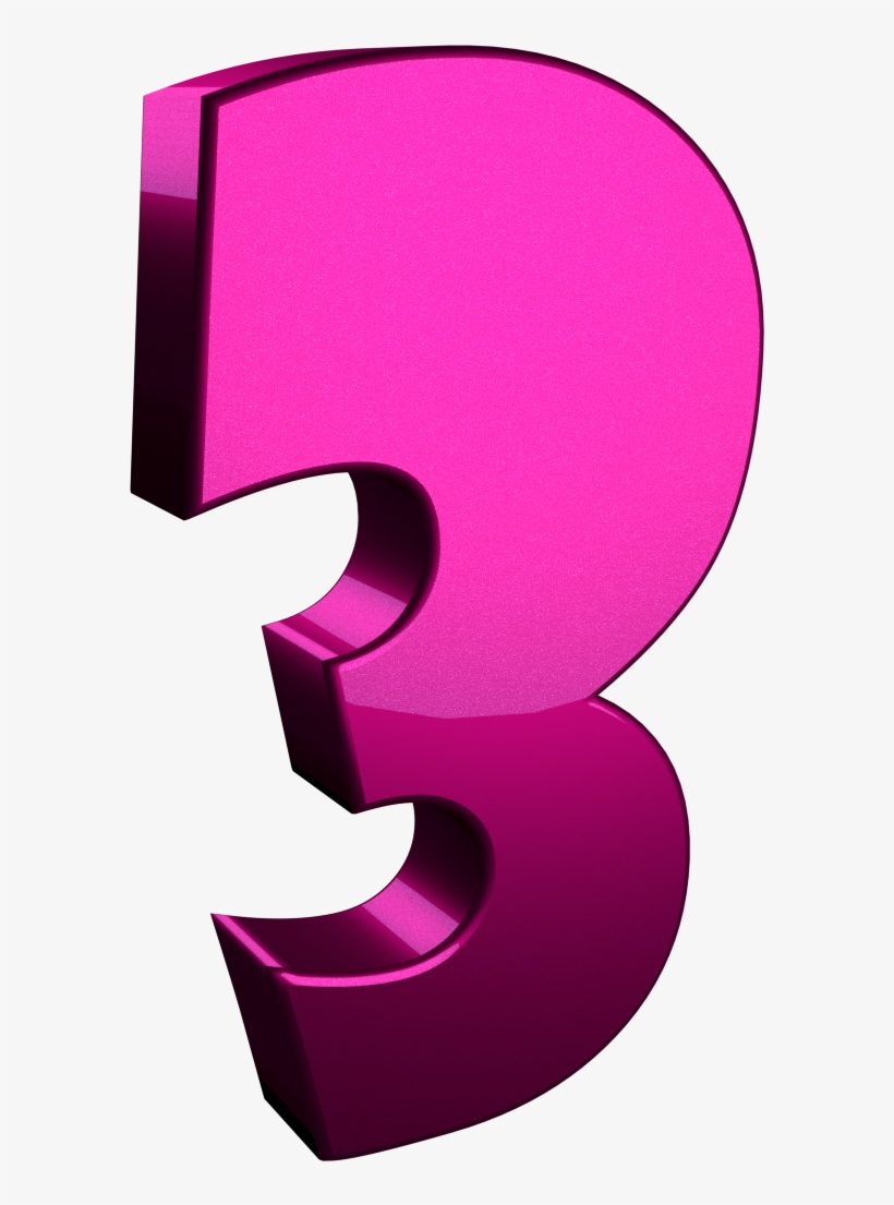 3d Three Number Png - Portable Network Graphics, transparent png download