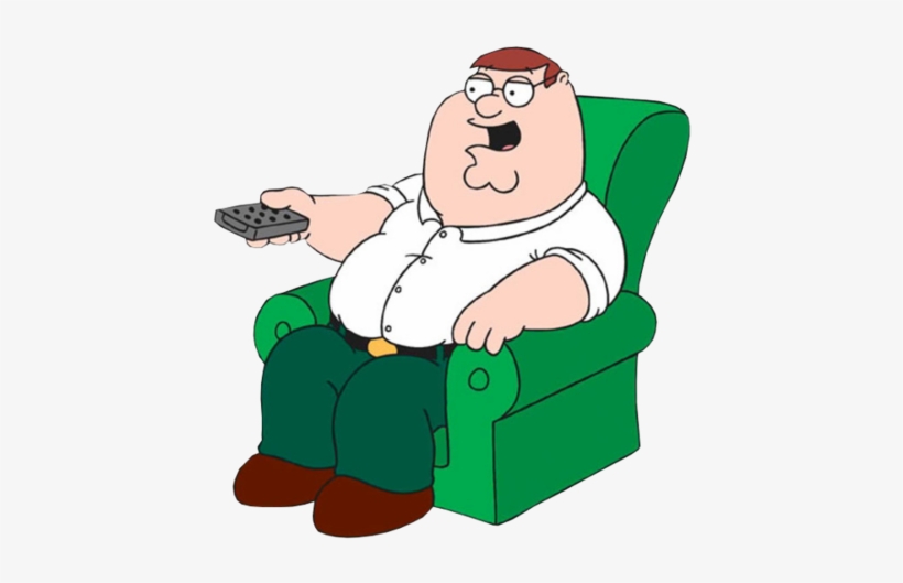 Peter Griffin - Peter Griffin Watching Tv, transparent png download