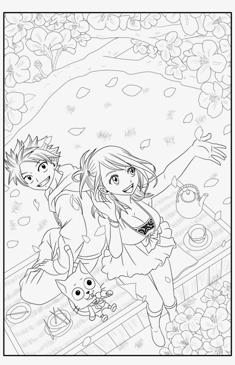Cherry Blossom Fairies - Line Art, transparent png download