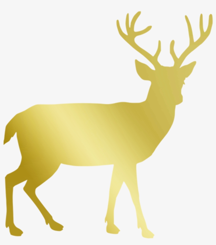 Vacation, Gold, Deer, Stag, Reindeer, Christmas - Deer Silhouette, transparent png download