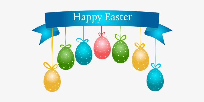 Happy Easter Banner With Hanging Eggs Transparent Png - Happy Easters Png Transparent, transparent png download