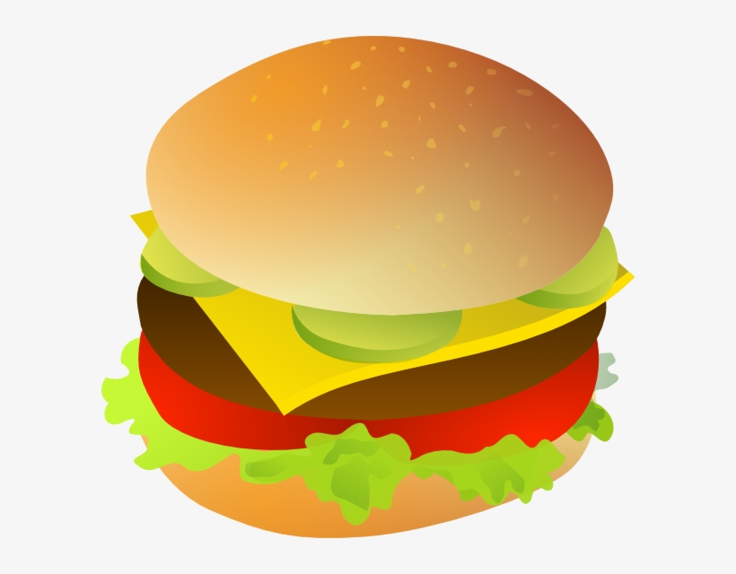 Cheese Burger Clip Art At Clker - Burger Clipart, transparent png download