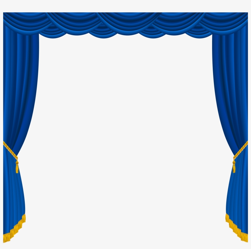 Curtains Transparent Blue Png Image - Blue Curtains Png, transparent png download