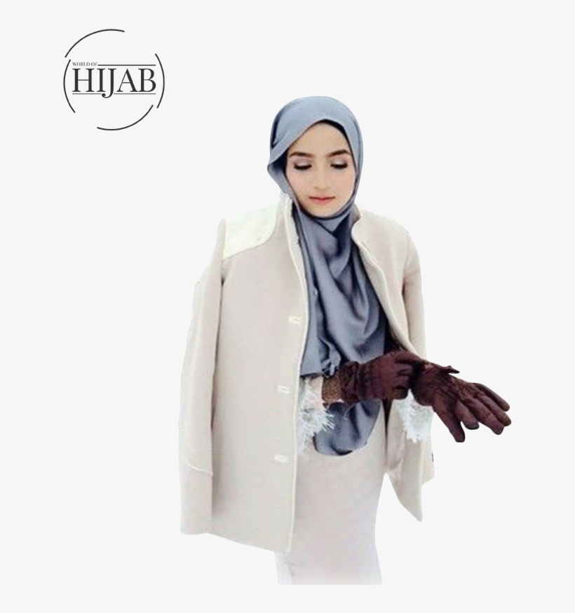 Muslim Turban Png - Hijab Noir Argent Motif, transparent png download