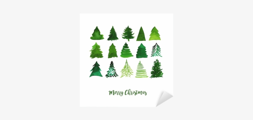 Watercolor Vector Illustration Of Christmas Trees - Christmas Day, transparent png download