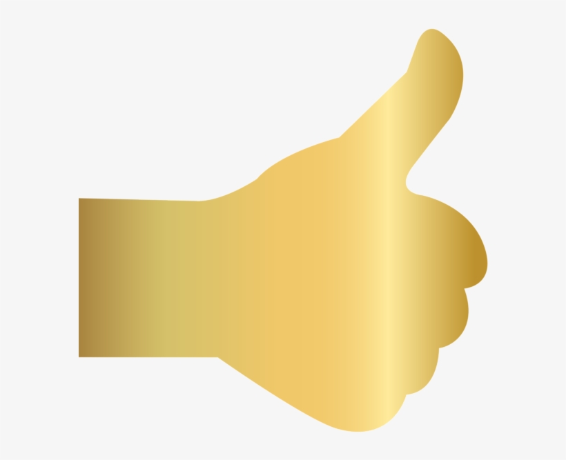 Gold Thumb Up Transparent Clip Art Image - Gold Thumb Up Png, transparent png download