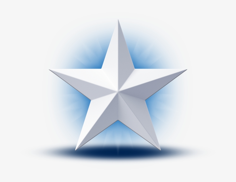 3d White Benefit Star Featuredcontent - Star, transparent png download
