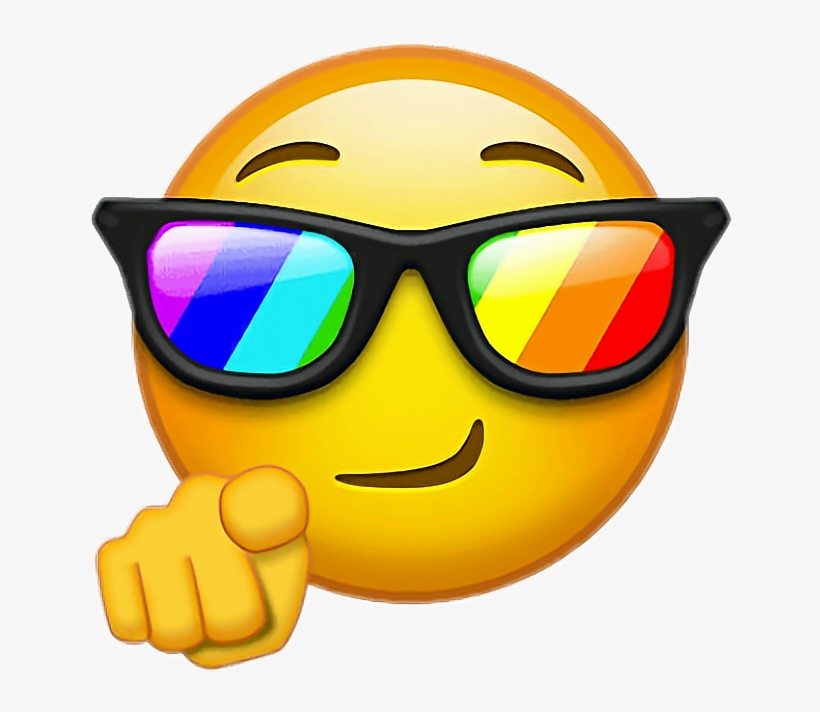 Cool Emoji Cool Y Lentes De Arcoiris😎🌈 Editen - Emoji, transparent png download
