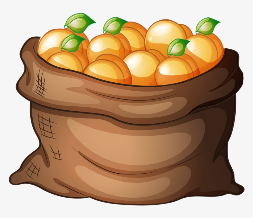 Watercolor Clipart Food - Bag Of Fruit Clipart, transparent png download